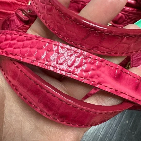 Brahmin Rich Rouge Pink Embossed Tote-Carryall—EUC - Picture 12 of 15